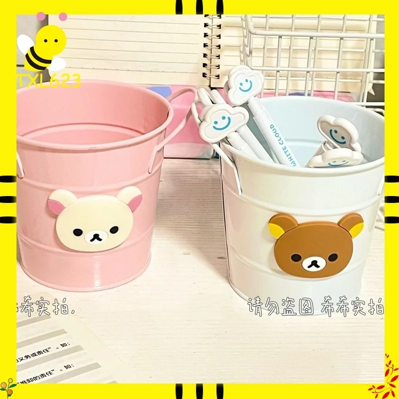 

Kawaii Rilakkuma держатель для ручек мультфильм милые Ins ведро для хранения большой емкости настольный органайзер держатель для ручек дизайн домашний подарок