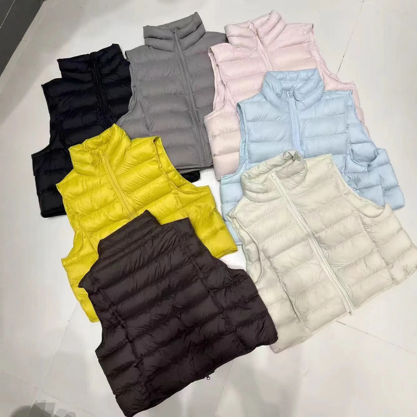 2025 الأبيض بطة أسفل سترة المرأة سترة الخريف الشتاء أكمام صدرية دافئة خفيفة الوزن سترة منفوخة الإناث بلايز أبلى #4