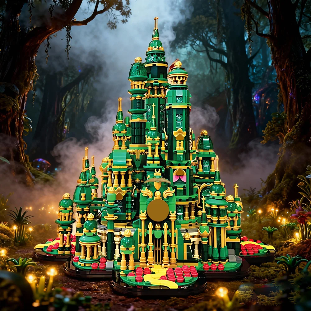 Gobricks MOC Emerald City witchs Palace Building Blocks Model Movie Witchs Castle Bricks Architecture Assembled Toy Kid Gift
