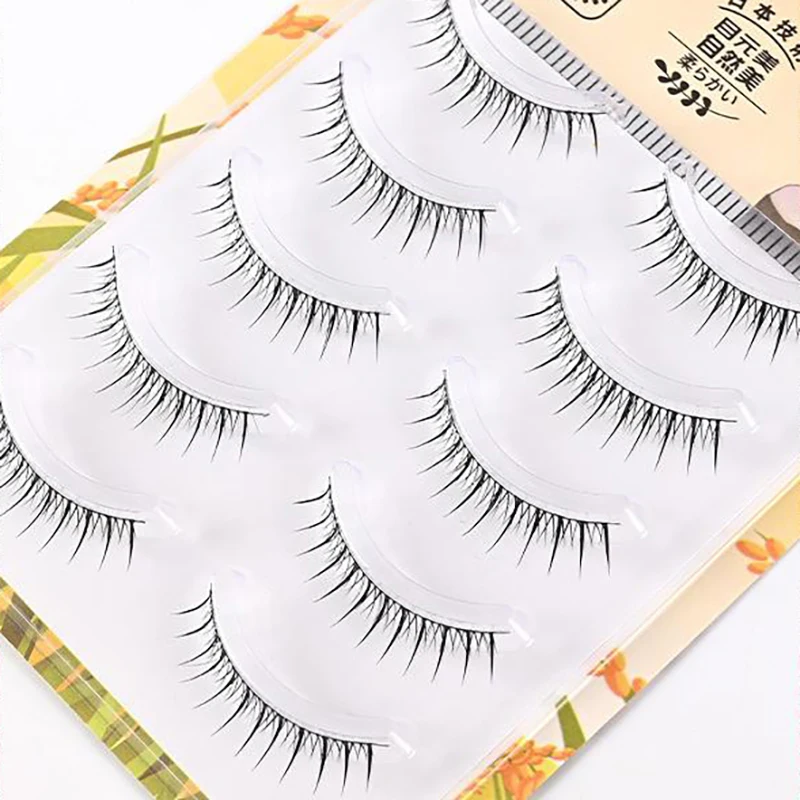 5 ペアナチュラルフルつけまつげストリップソフト 3D まつげふわふわ偽まつげエクステンションフェイク Cilios メイク maquillaje