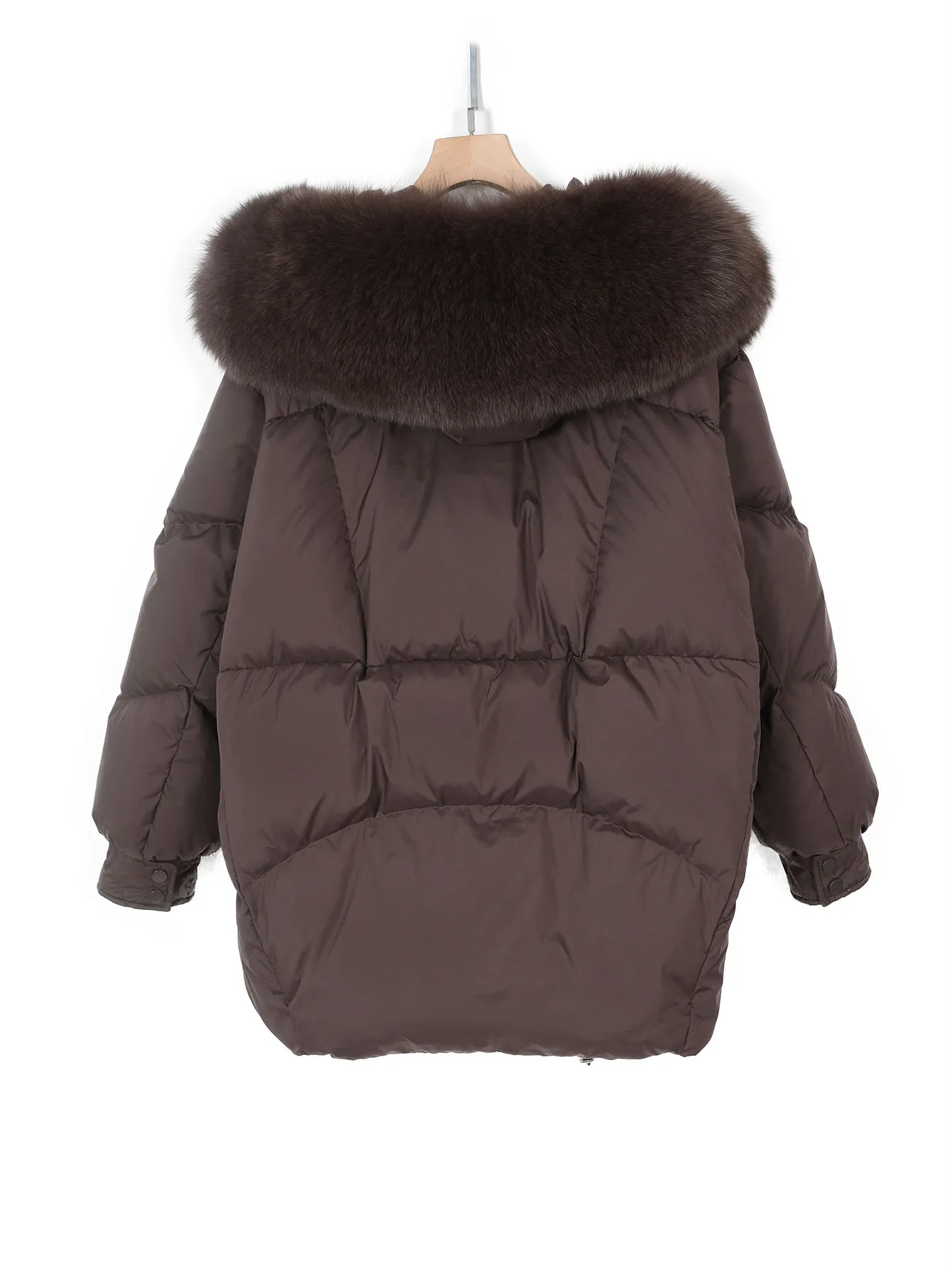 Maomaokong doudoune femme avec col en vraie fourrure de renard coupe-vent chaud manteau d'hiver à capuche vêtements d'extérieur coupe-neige