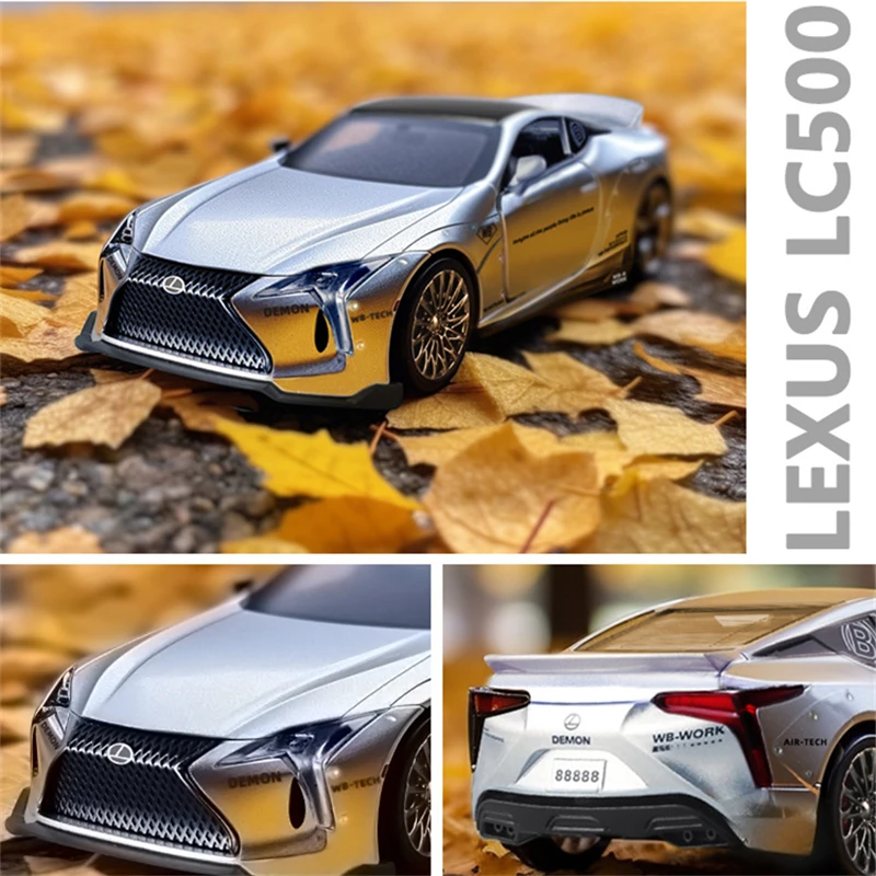 1:32 LC500 Alloy Sports Car Model Diecast Metal Toy Racing Vehicle Car Model Simulation Sound and Light Collection Children Gift