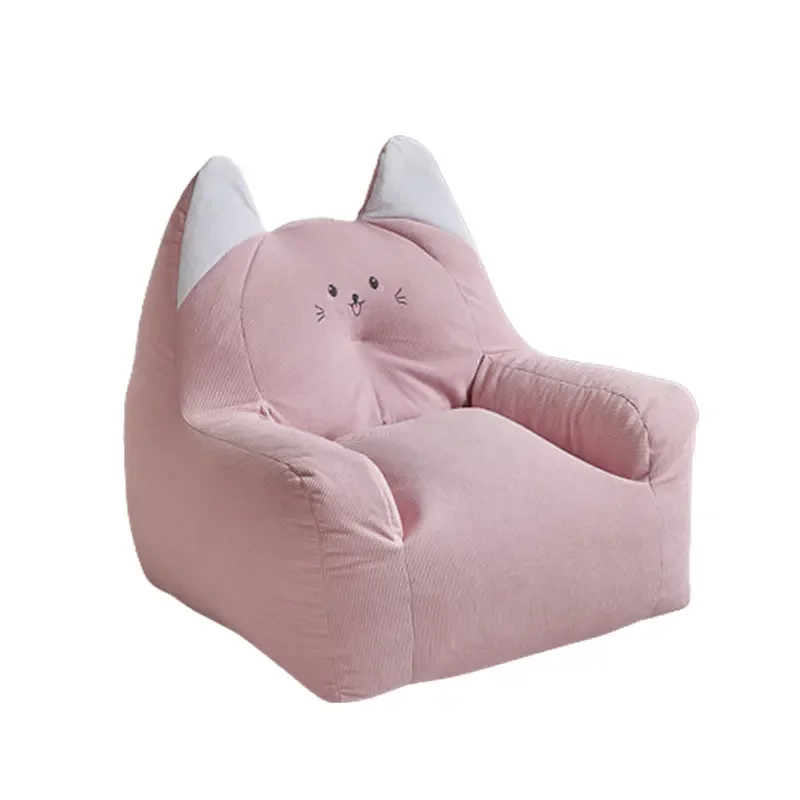 

Cute Small Sofa Chair Kids Sofa Baby Reading Lazy Dwarf Cotton Linen Lamb's Wool Fabric Removable Sofa Cover