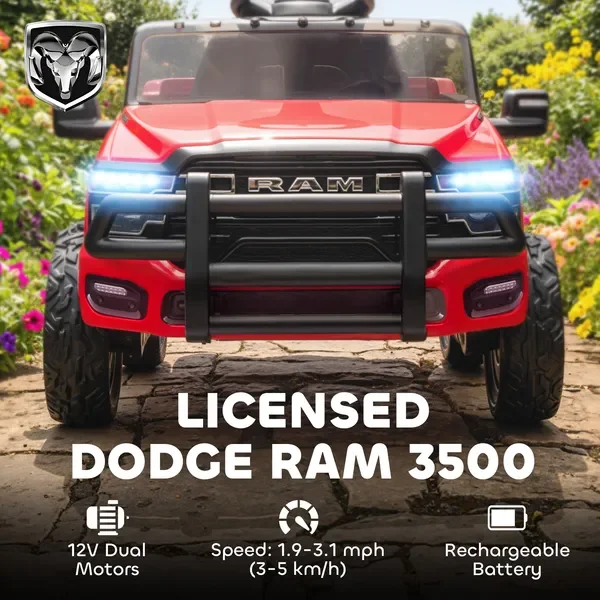 Qaba 12V Kids Ride on Car, Licensed 3500 Ride on Toys with Dual Motors, Remote Control for Toddlers, Red