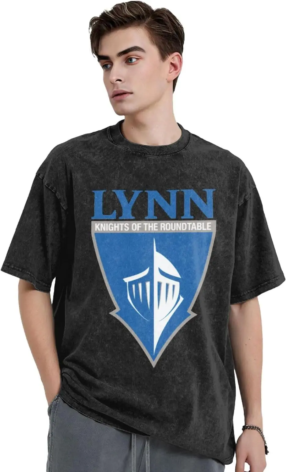 Lynn  Logo Men'S Crew T-Shirts,Cotton Vintage Short Sleeve