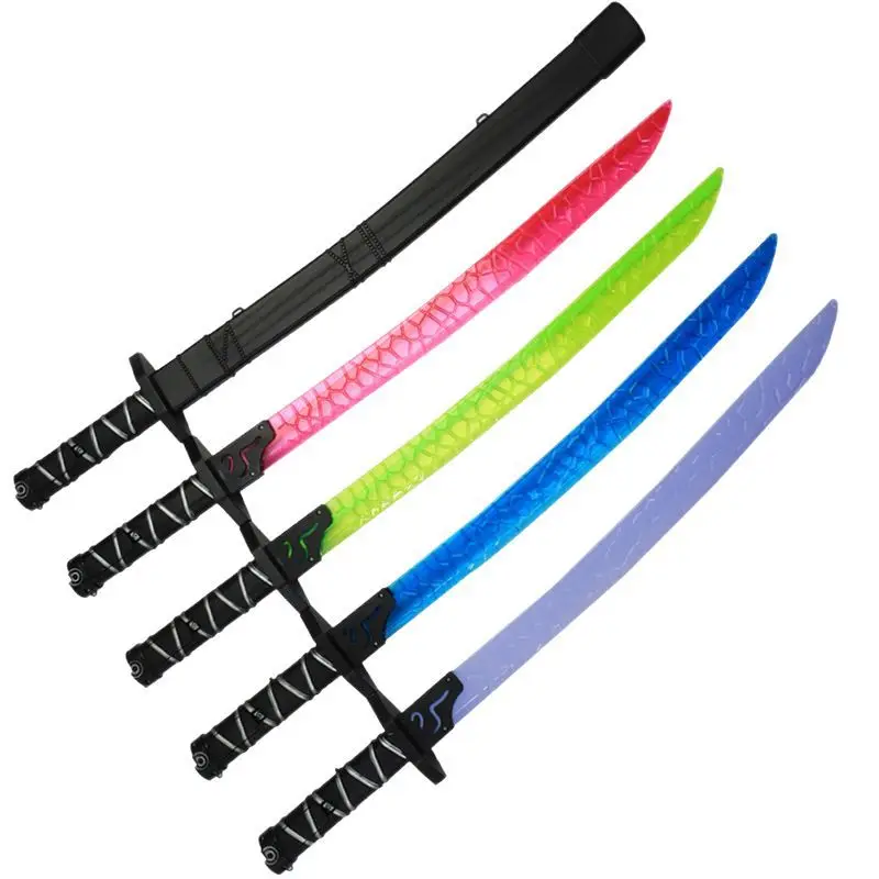 67cm/27.17인치 카타나 검 발광 장난감 코스프레 모델 소품 게임 주변기기 칼집 포함 다채로운 연습용 전시 장식품 선물