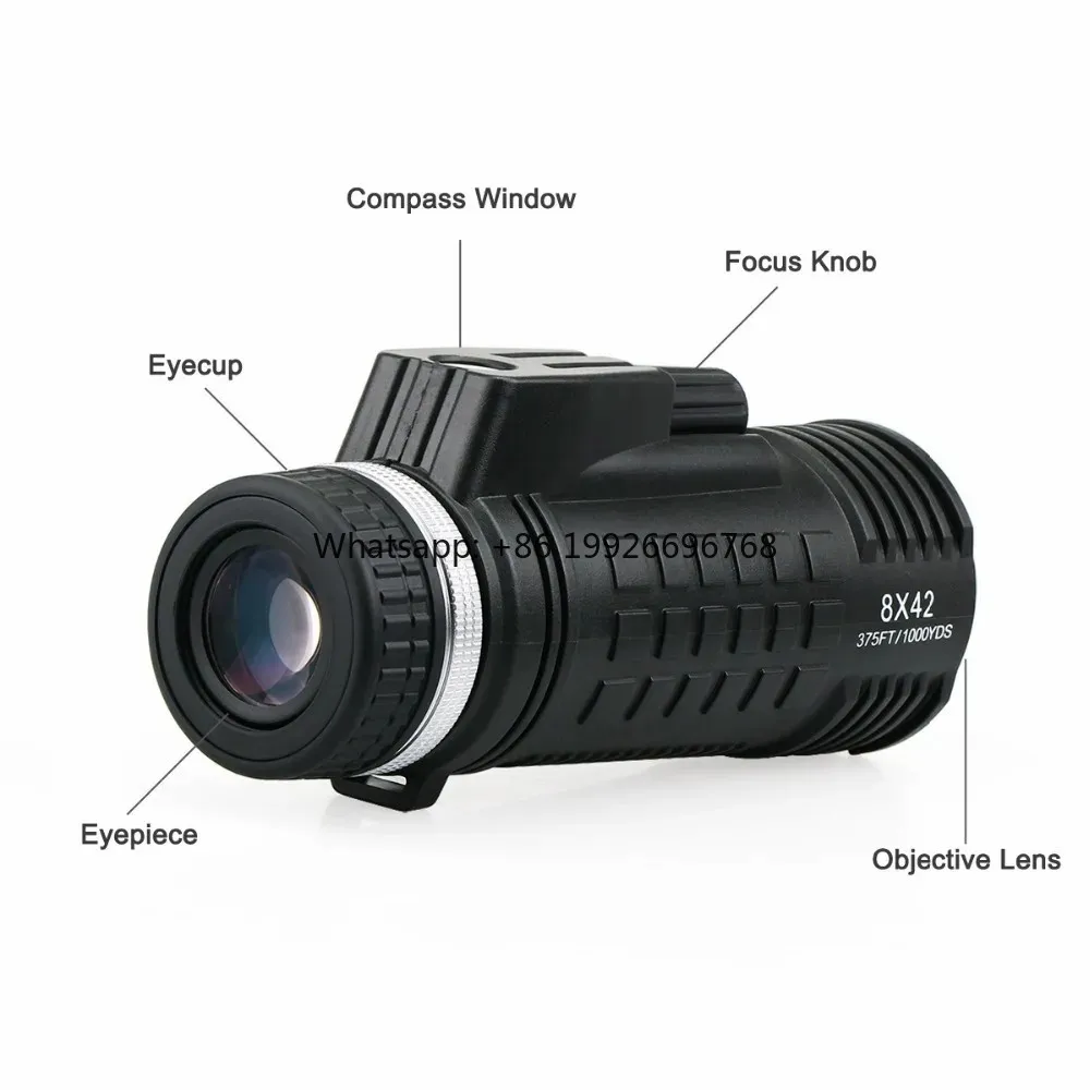 

SVBONY SV42 Monocular Telescope Built-in Compass Rangefinder 8x42 Monocular Compact Monocular Single Hand Focus for Birdwatch f