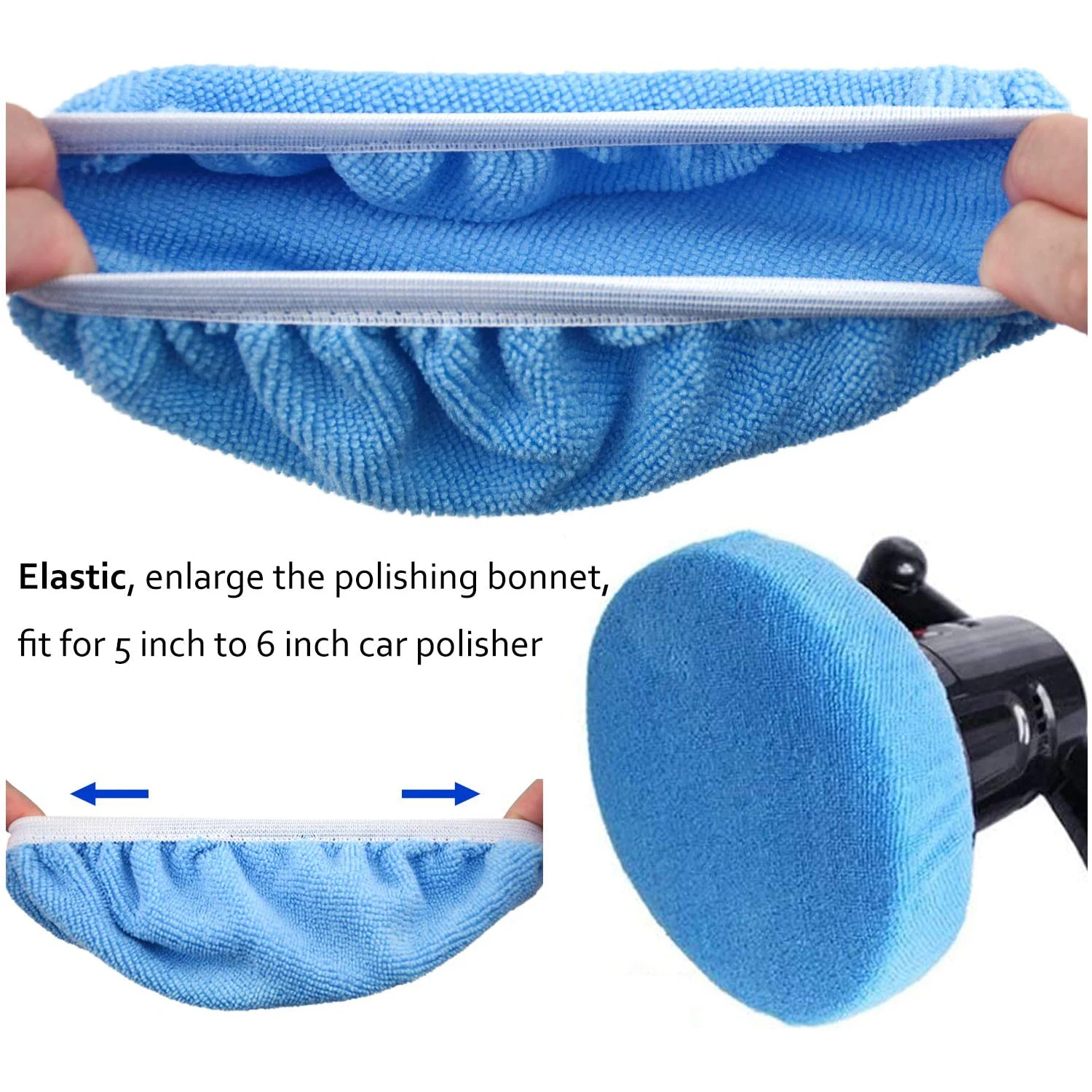 5 to 6 Inch Buffer Bonnets 4Pcs Waxers Bonnet Set Polishing Pads Buffer Bonnet Car Wax Cover for Orbital Buffer Polisher