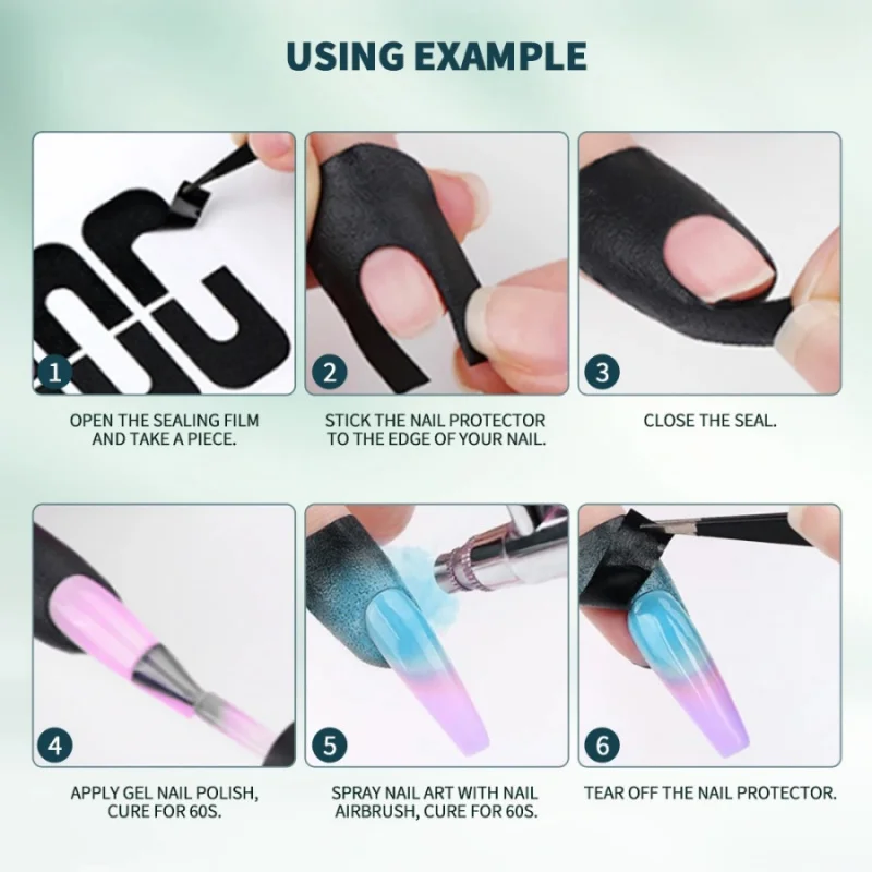 20/50pcs Nail Art Anti-Spill สติกเกอร์เริ่มต้น U-Shape Finger EDGE เล็บ Anti-Overflow Patch ฉีกขาดเล็บเจลซิลิโคน