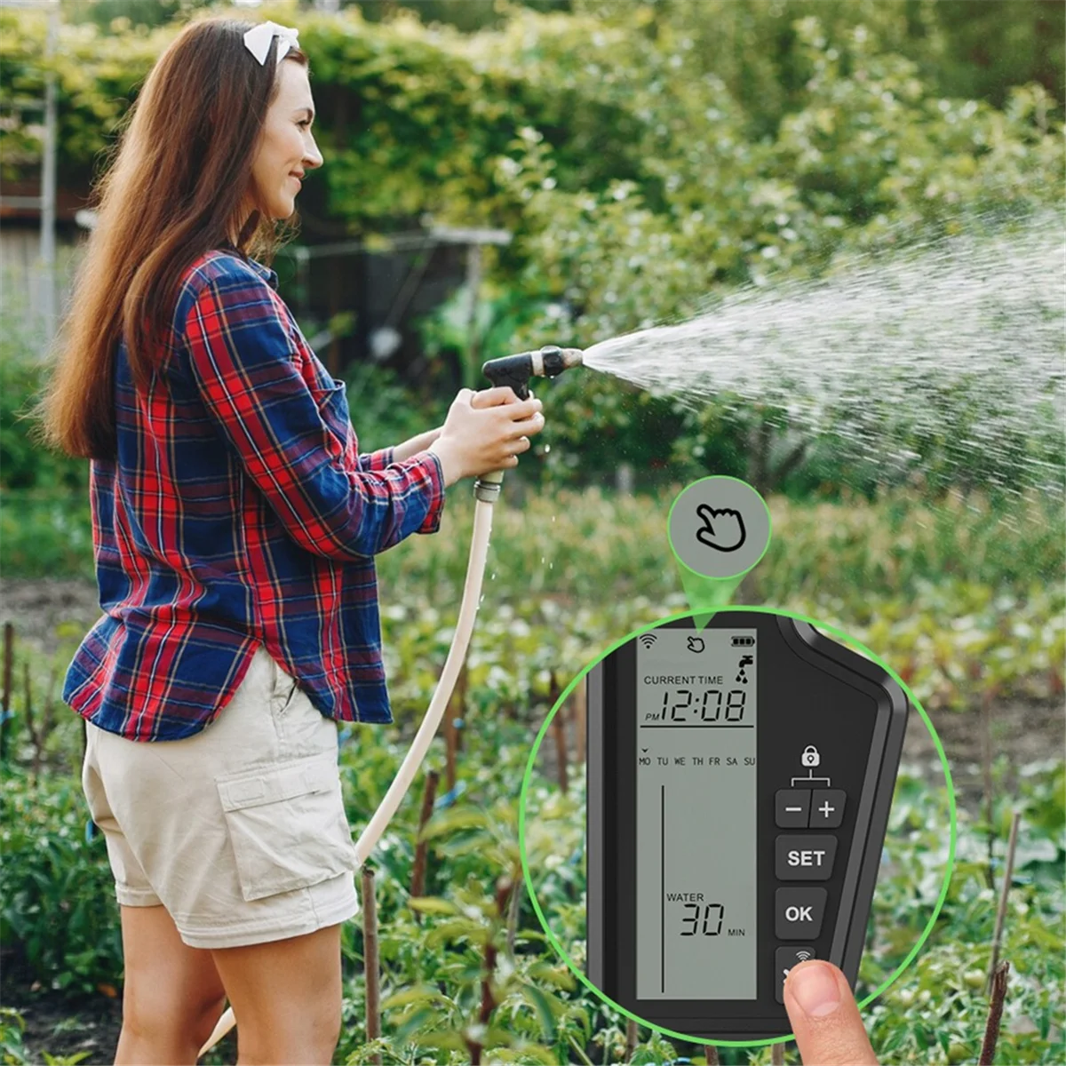 Tuya WiFi Smart Watering Timer,Automatic Digital Garden Irrigation Controller for Smart Life APP Alexa Google Home(A)