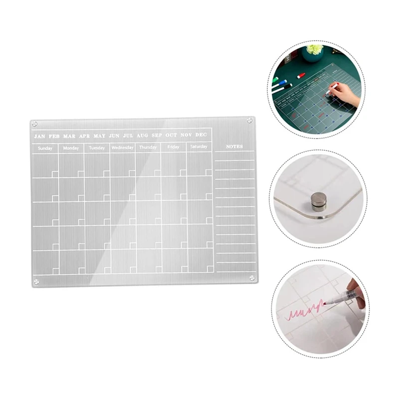 Planche Effaçable pour la Planification des Messages, Blanc, Mois, Sec, Réfrigérateur, Maison, Calendrier, Écriture, Cuisine