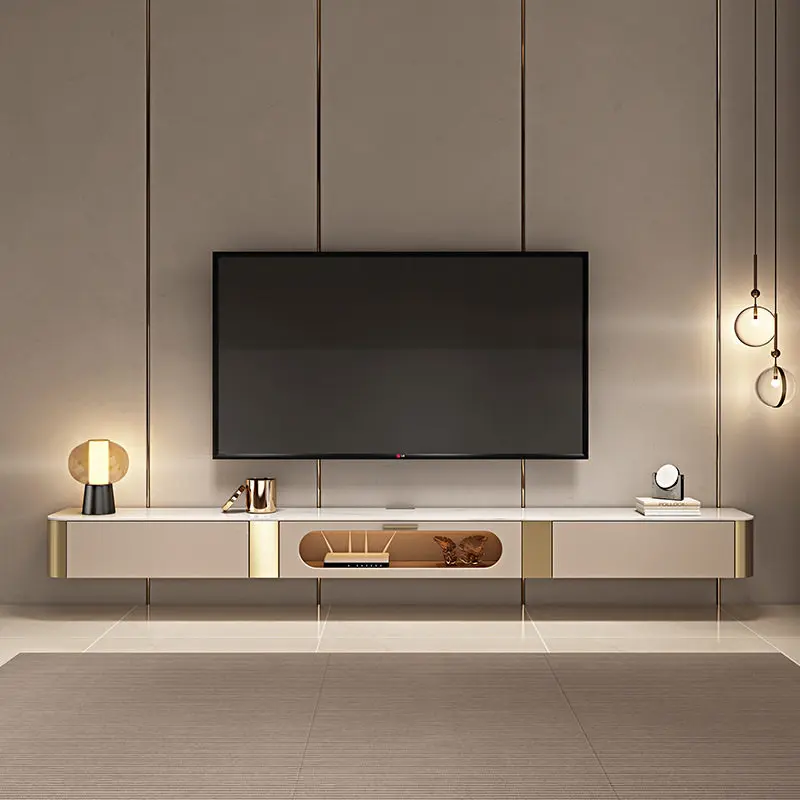 luxury Aesthetic Tv Stand Beauty Modern Nordic Floating Tv Stand Storage Wooden Comfortable Simple Soportes De Room Furniture