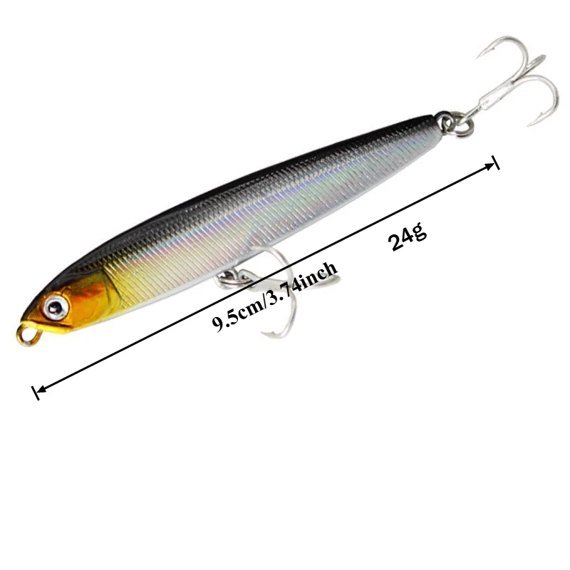 BILLINGS 4 Stück/Set 10cm 24g Angelköder Pencil Sinking mit Rassel Bass-Angelzubehör Köder Schleppangelköder Angelzubehör – Detail 3