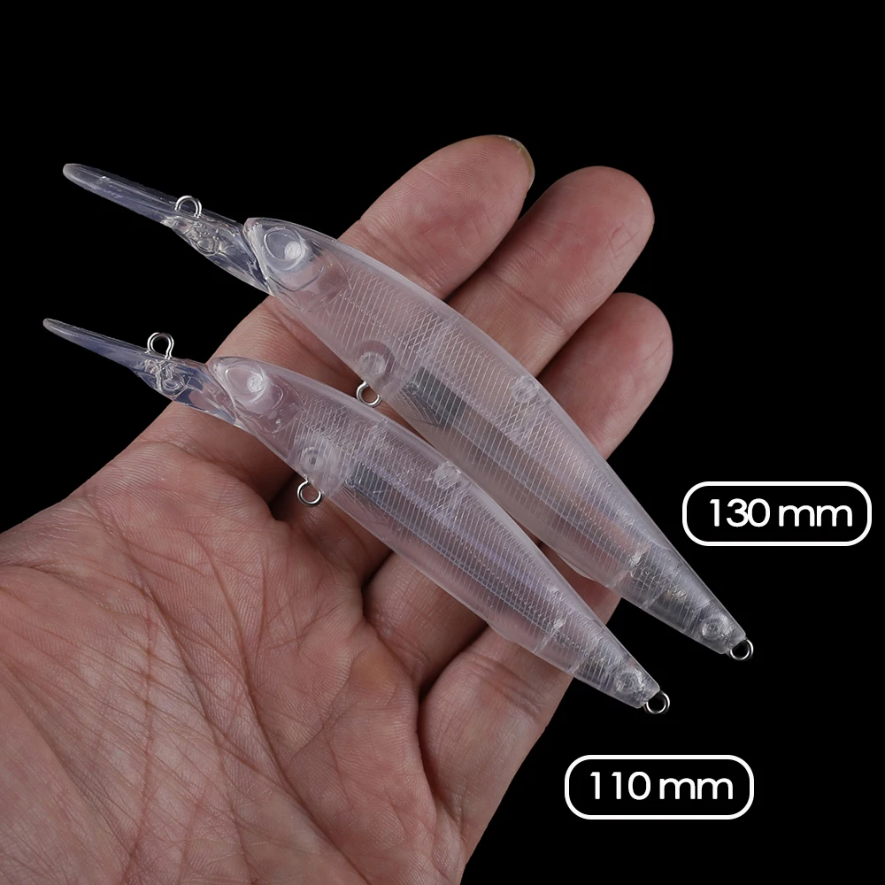 Chan’sHuang 10PCS Unpainted Blanks Bait Special Weight System Long Casting Minnow Floating DIY Handmade Artificial Fishing Lure
