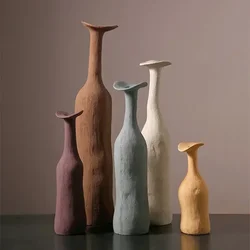 Nordic Handmade Ceramic Vase Textural Design for Modern Luxury Flower Vase Home Decor Elegant Decoration for Living Room Office