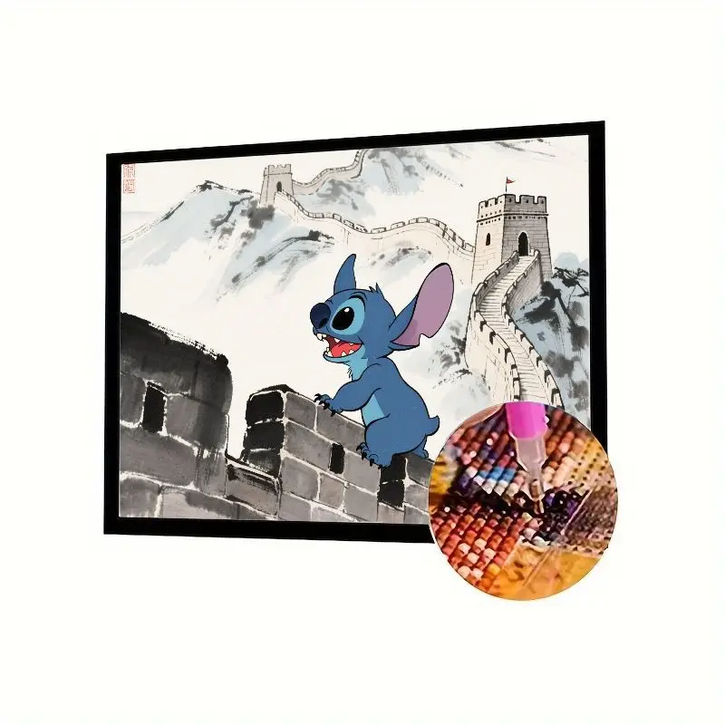 

1 шт. Disney Stitch Great Wall 5D Набор алмазной живописи - Полная дрель DIY Мозаика Художественная вышивка стразами для взрослых и детей Домашняя ва