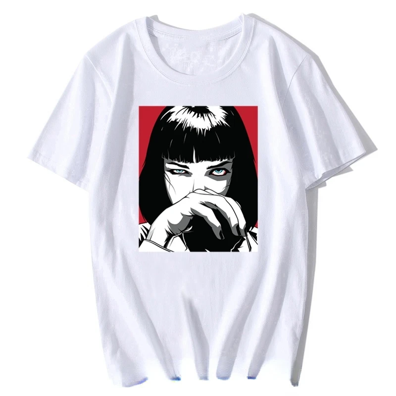 Camiseta de película Quentin Tarantino Pulp Fiction Mia para hombre y mujer, Tops Vintage, ropa de calle Vintage de los 90, ropa Punk Rock Harajuku