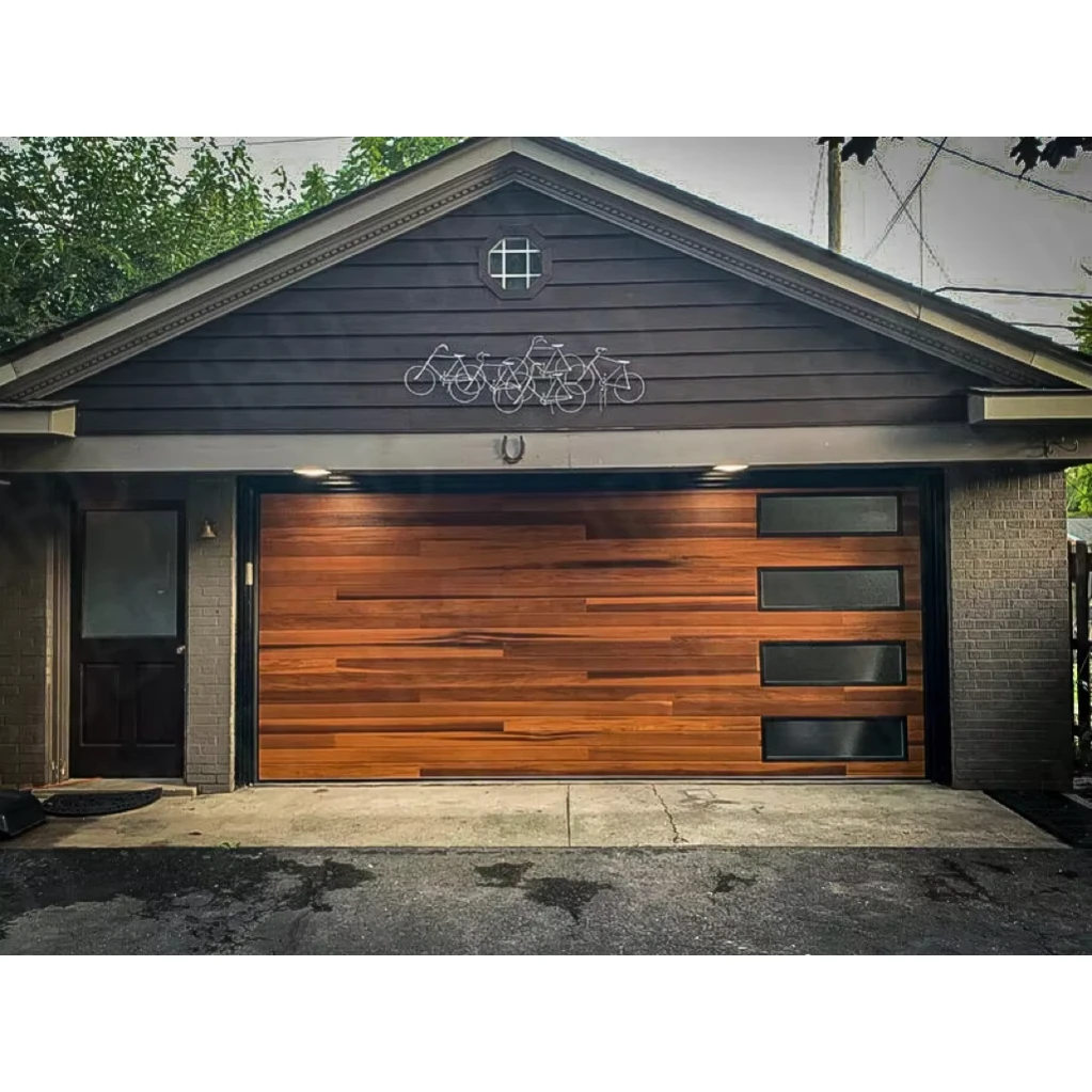 Pintu garasi aluminium tanpa bingkai untuk vila dan kantor dengan insulasi termal kaca cermin tempered kelas komersial