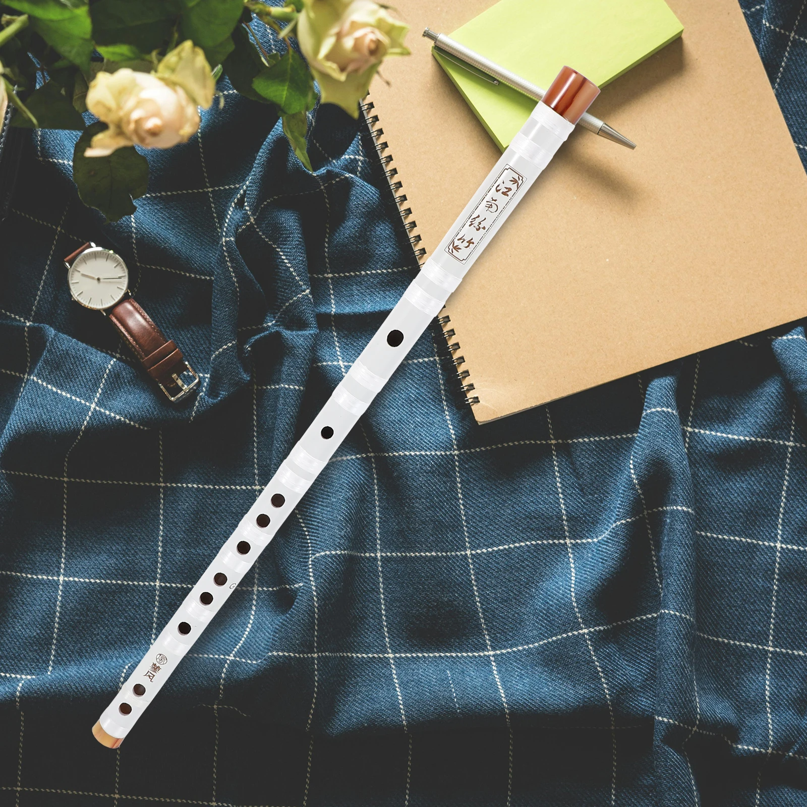 

Bamboo Flute Instrument Closed Hole C Flute White Student Adult Beginner Musical Traditional Six-Hole Kids Wood Piccolo