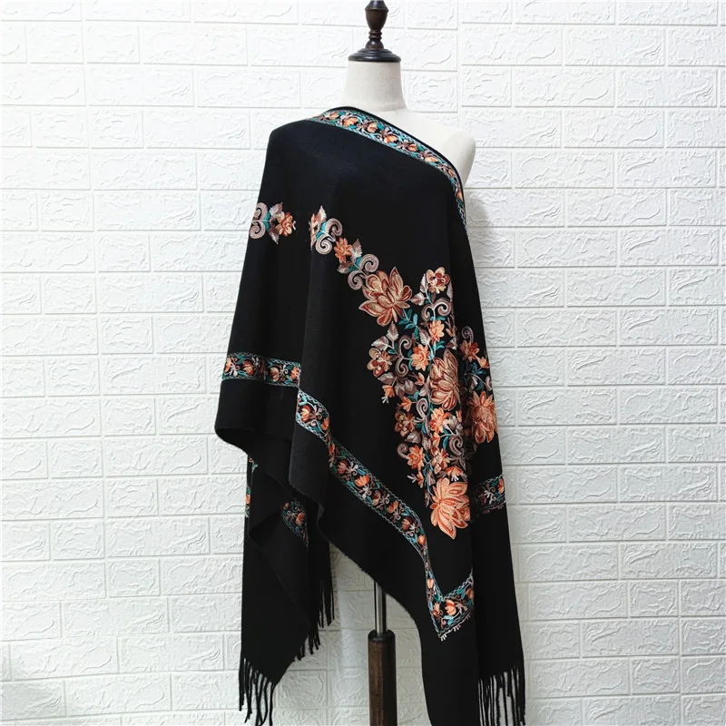 Women New Arrival Shawl High Quality Embroider Flower Wrap Scarf Winter Hot Fashion Scarf Womens Warm Scarves Wrap Shawl