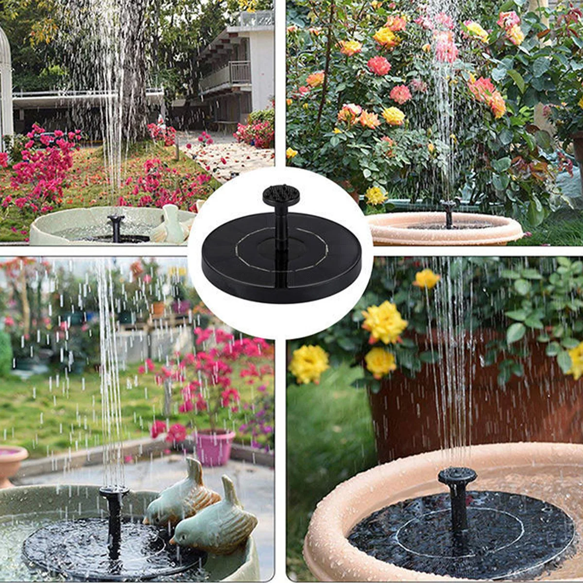 1Pc Solar Fountain Pump, Solar Fountain For Bird Bath Free Standing Floating Water Fountain Solar Powered Fountain Pump For Bird