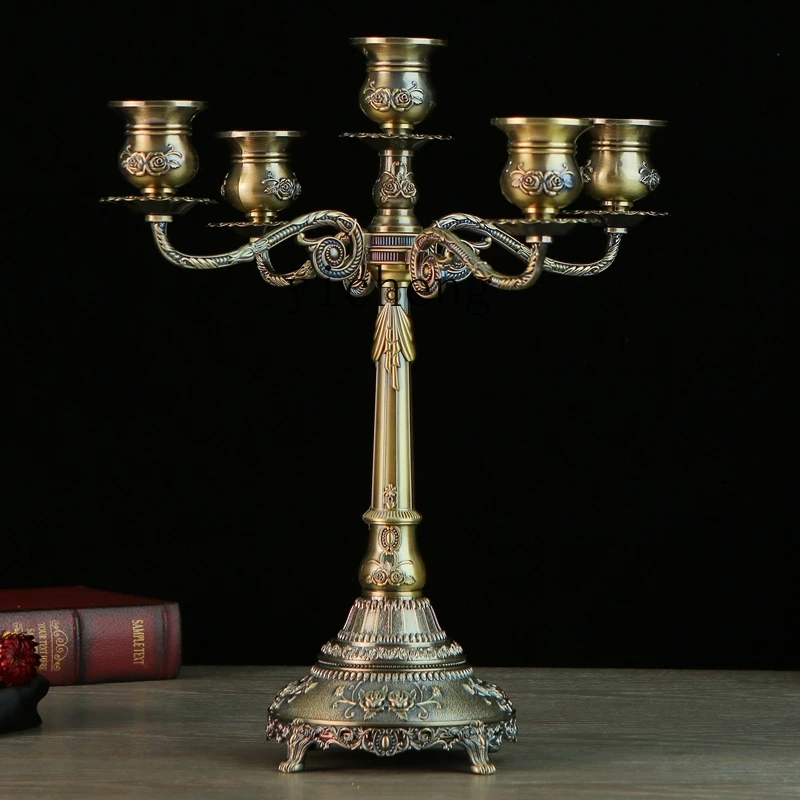 ZYA Candle Holder Ornament Home Vintage Dinner Romantic Dining Table Home Decoration Candle Stand