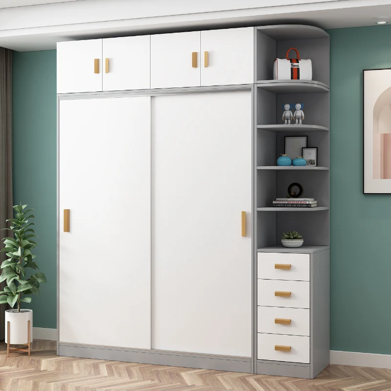 High Quality Factory Custom Modern Sliding Door Wardrobe Household Bedroom Essential Furniture Wardrobe