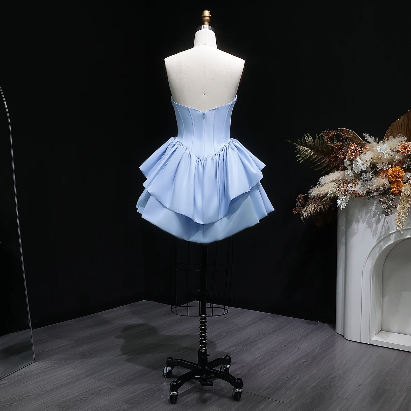 Sharon Said Fuchsia Sweetheart Homecoming Dress Corset Satin Tiered Ruffle Dubai Mini Cocktail Prom Party Gowns RM142 Customized – Detail 16