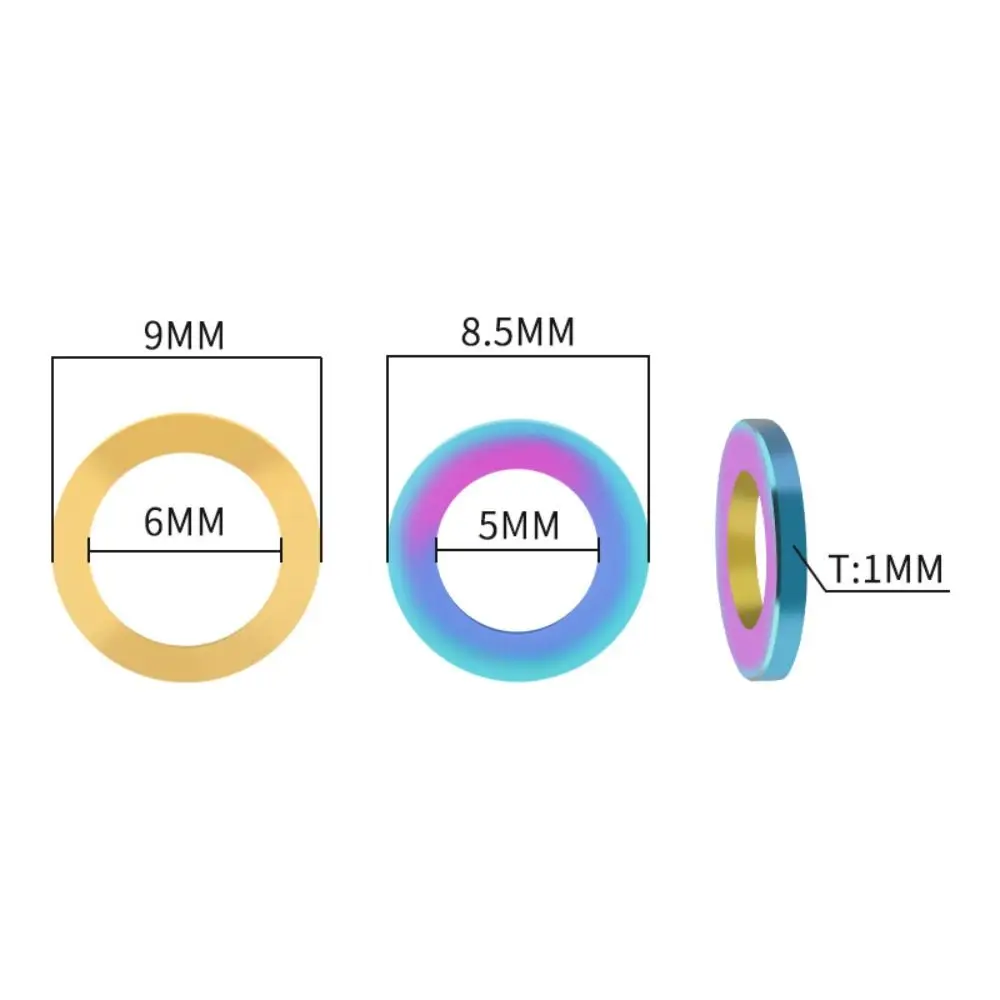 M5/M6 Bike Brake Flat Washer Titanium Alloy Universal Bike Bolts Gasket Colorful Durable Bicycle Spacer Pads Seat Post view 5