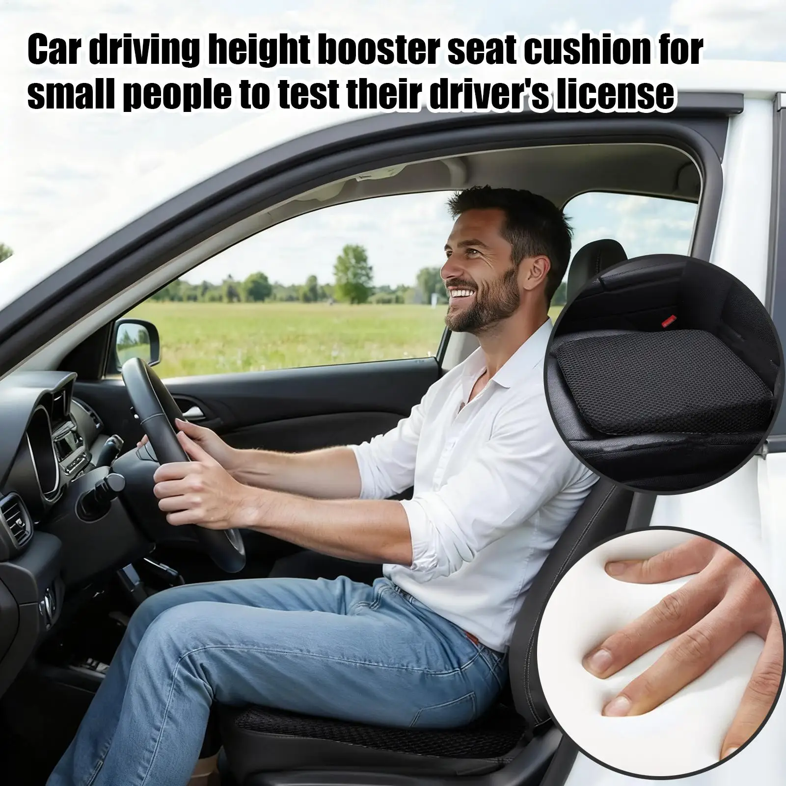 Car Seat Booster Cushion Honeycomb Memory Cotton Car Seat Cushion Car Simple Breathable 3D Mesh Thickened Sedentary Seat Cushion