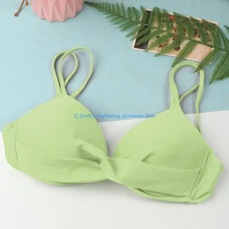 ملابس سباحة نسائية مكشكشة مكونة من قطعتين بدلة استحمام بيكيني عالية الخصر للتحكم في البطن #4