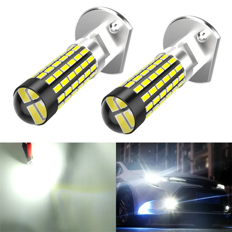 KAFOLEE 2PCS H1 LED Car Headlight 3014 78SMD Super Bright 6000K White Fog Lamps For Car 2400LM 12V Daytime Running Lights Bulbs