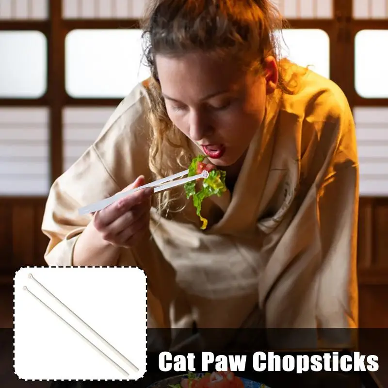 

1 Pair cute Cat Paw Chopsticks Non-Slip Cat Paw Travel Chopsticks Reusable Home Dinnerware Portable Kitchen Home Dinnerware