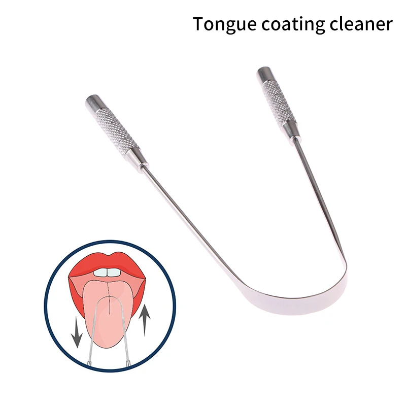 1Pc Tongue Scraper Stainless Steel U-shaped Tongue Cleaner Reduce Bad Breath Widening Ultra-thin Oral Tongue Coating Cleaner