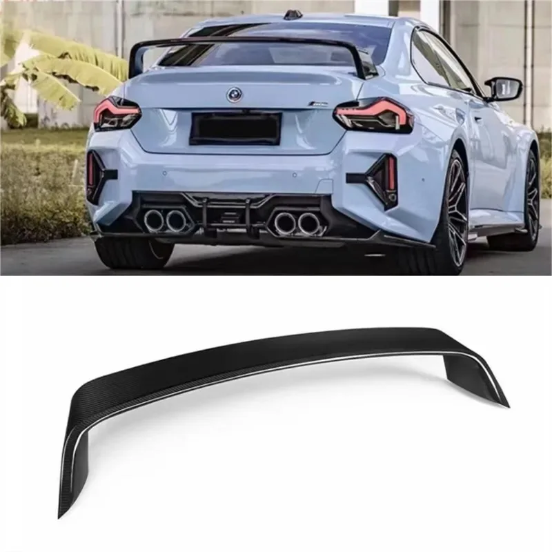 

For BMW G87 M2 G42 M240i 2022 2023 2024 2025 Real Dry Carbon Fiber Tail Wing Spoiler Kit