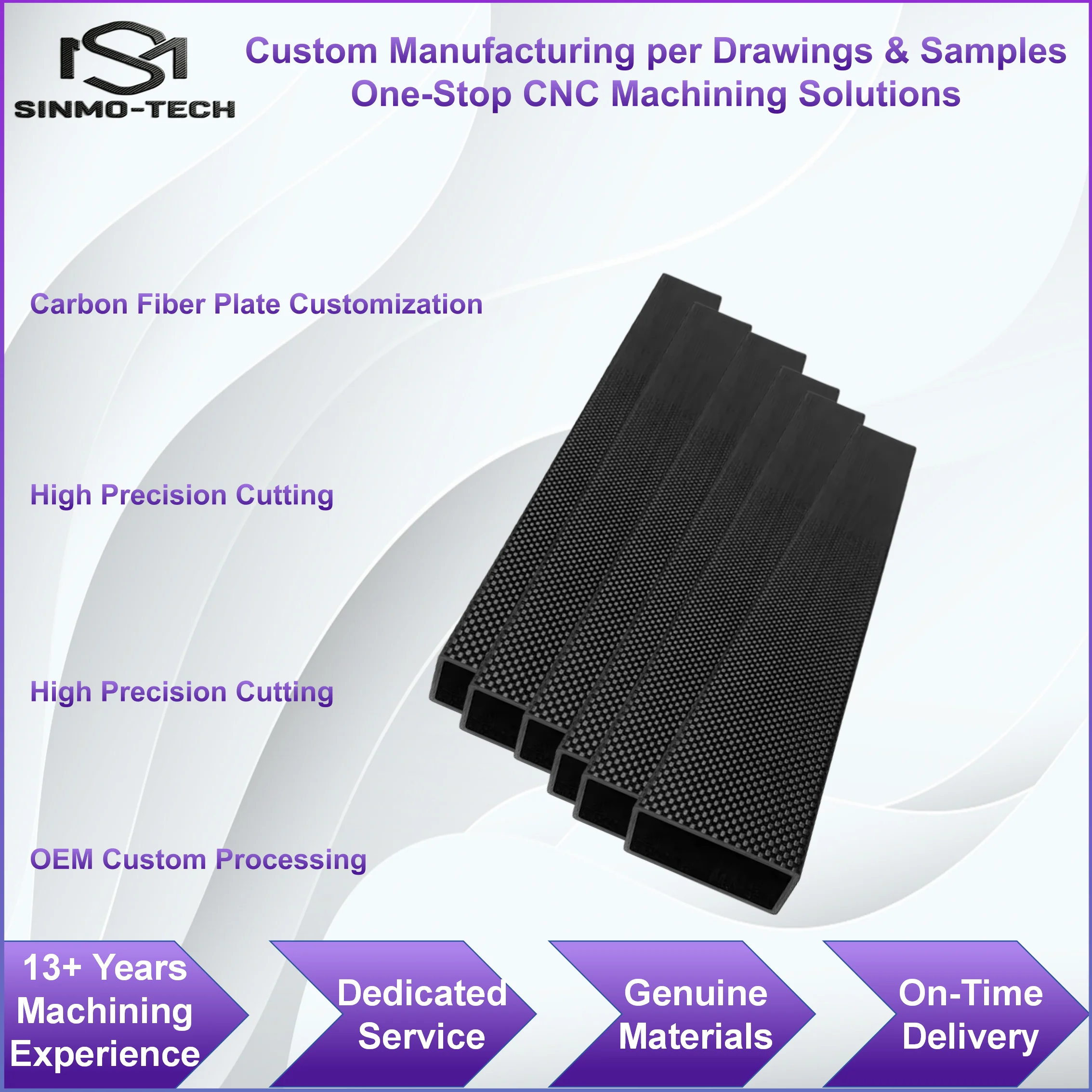 Carbon Fiber Sheet CNC Cutting Machining Service Custom Carbon Fiber Plate Fabrication High Precision OEM Custom Parts image 4