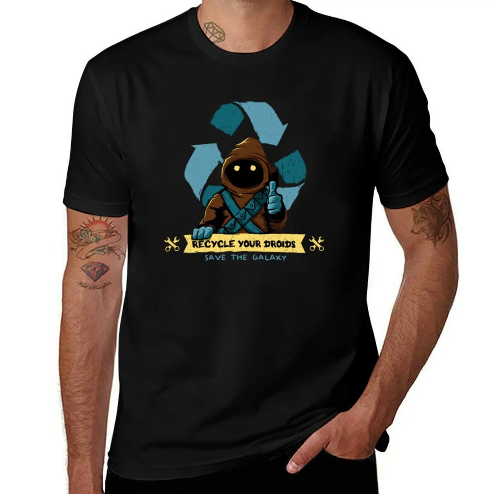 

Recycle Your Droids Design T-Shirt Soft Basic Cotton Short Sleeve Tee