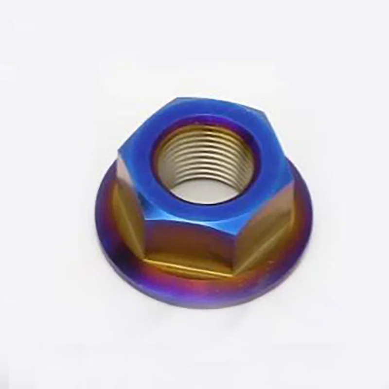 Blue M5 M6 M8 M10 M12 M14 M16 Titanium Flange Nuts 6Al-4V DIN6923 Grade 5