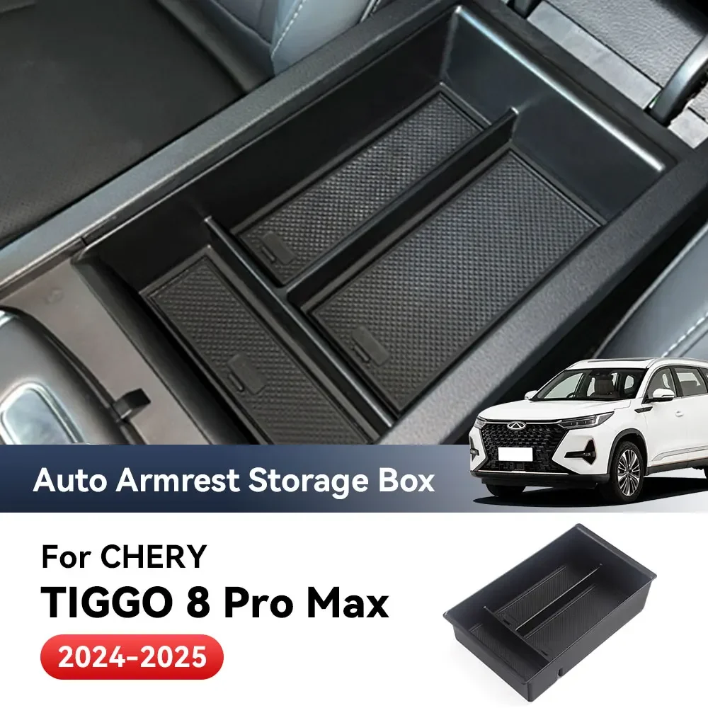 Para CHERY TIGGO 8 PRO MAX 2024: Caixa Organizadora de Armazenamento para Console Central e Apoio de Braço - Acessórios Internos para Organização e Ar