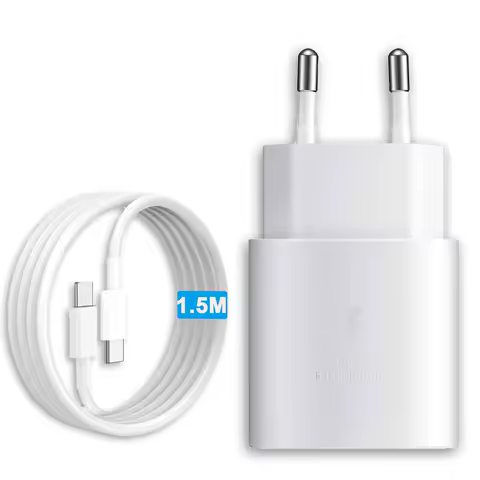 FasChageek Typ C 25W Charger Super Fast Charging Adapter With 1.5M USB C Cable For Samsung Galaxy S24/S23/S21