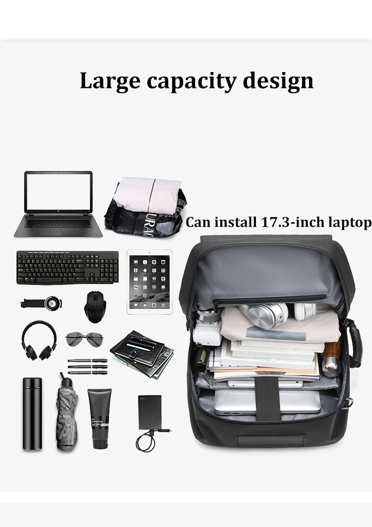 Imagem -04 - Mochila de Viagem Impermeável para Homens Mochila Laptop Mochila de Negócios com Sapato Separado 60l Exterior