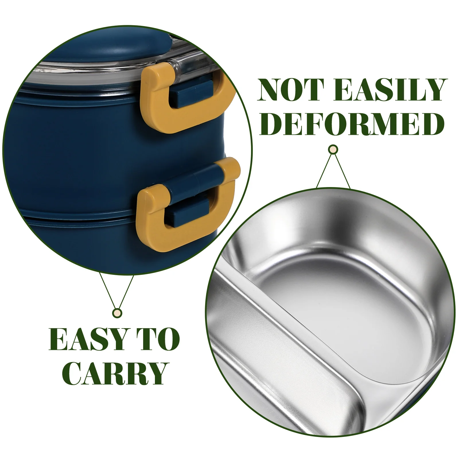 

1set Stainless Steel Double Layer Lunch Box 1Set Bento Container With Compartment Odor Resistant Heatproof For Work Picnic Easy