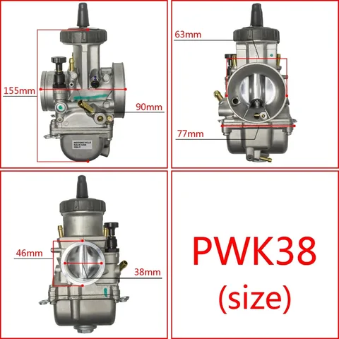 Карбюратор KEIHIN PWK 33 34 35 36 38 40 42 мм для гоночных мотоциклов, скутеров, кроссовых мотоциклов, квадроциклов, с Power Jet, для мотоциклов 250 куб. см, большой диаметр