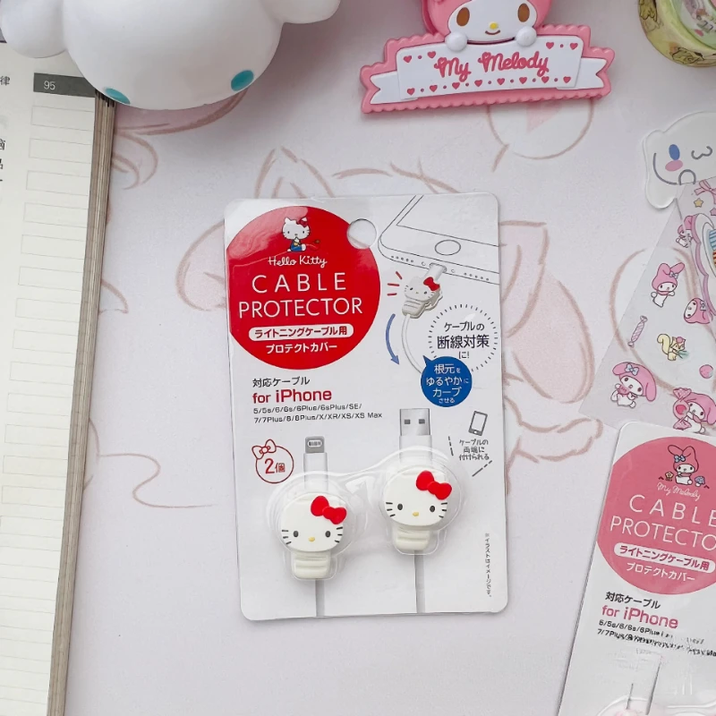 

Sanrios Hello Kitty Bite Cable Protector My Melody Cinnamoroll Anime Kawaii Usb Cable Protector for Iphone Ipad Anti Fracture