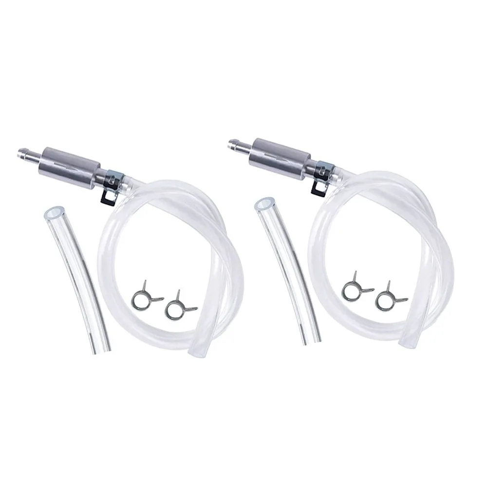 2Pack One Way Check Valve Motorcycle Brake Bleeder Hose Kit Aluminum Construction with Clamps Hydraulic Brake Fluid Bleeder