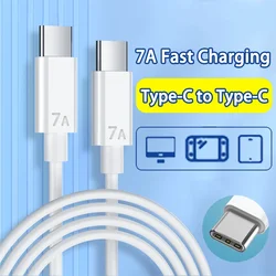 7A Fast Charging USB C To Type C Cable for iPhone 15 Type-C Cable for Samsung S21 Xiaomi Refmi Phone Quick Charge Data Cable