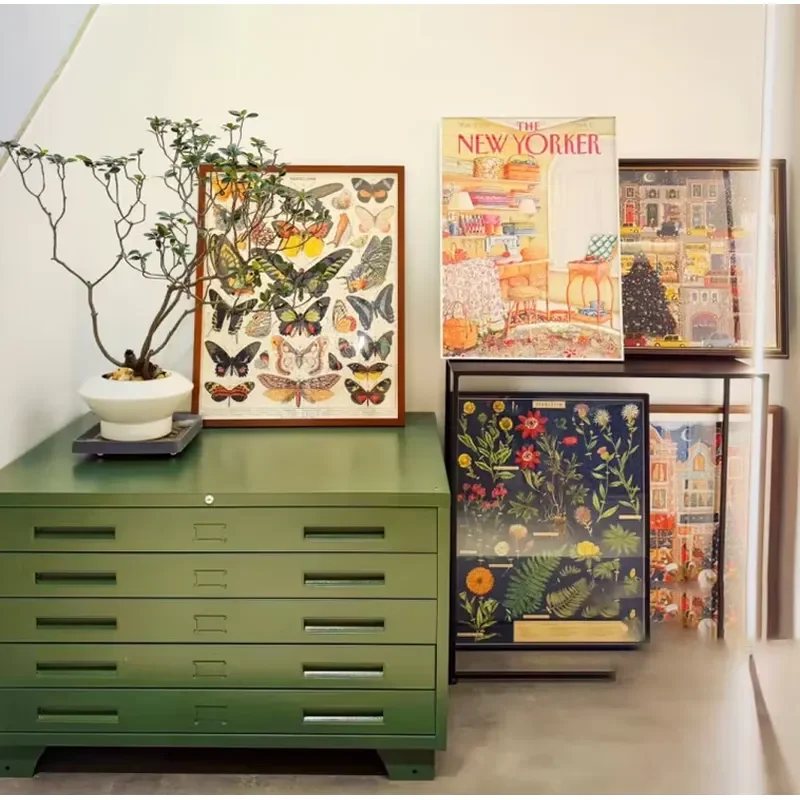 Heavy Duty Steel Filing Cabinet 4 Drawer A0 A1 Map Storage Modern Metal Office Workshop Archive