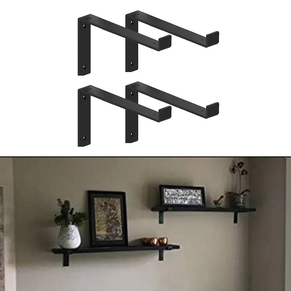 4 Pack Heavy Duty Shelf Brackets Wall Mounted Bracket Industrial Metal Storage Rack Shelf Brackets Z-shaped Hardware Accessories