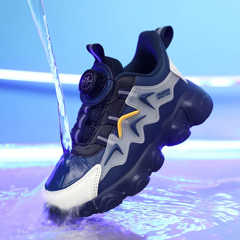 

New Children Sneakers Breathable 5-16Years Boys' Running Shoes New Swivel Buckle Kids Sport Shoes Outdoor Casual Trainers