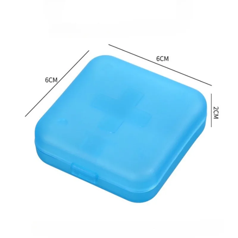 1PC Candy Color Portable Square 4 Grids Weekly Pill Organizer Box Mini Sealed Plastic Pill Case for Home Travel Medicine Storage